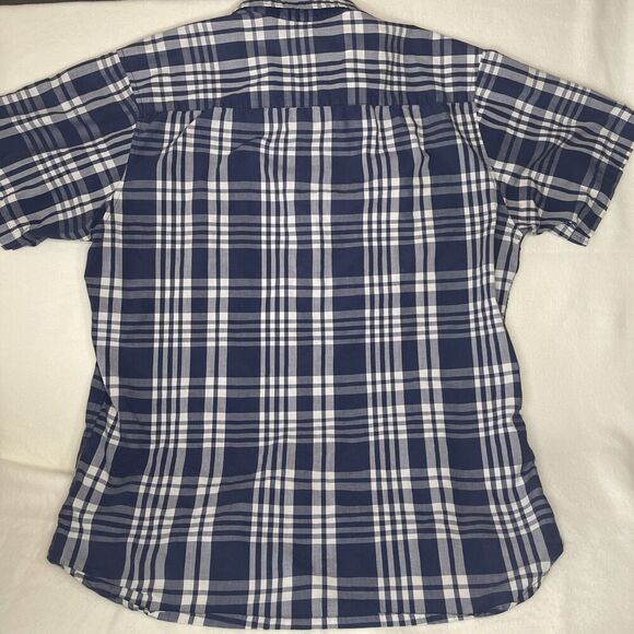 Quicksilver Men's Short Sleeve Button Down Shirt Blue Plaid Size Large - Picture 5 of 6